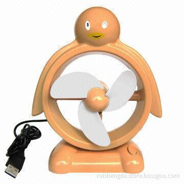 Penguin-shaped USB Fan, Can Print Other Patterns like Bird/Duck, Customized Patterns are Accepted